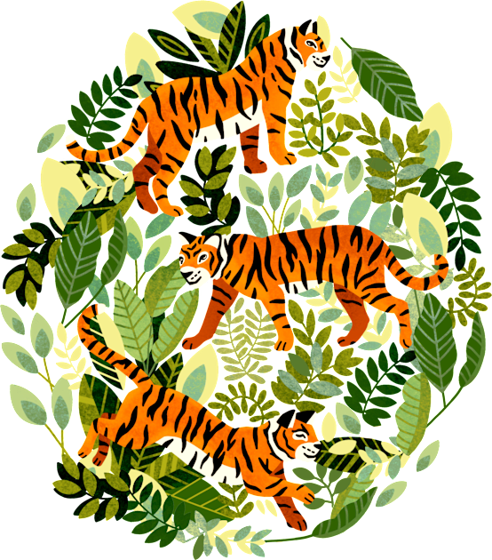 Bright Bengal Tiger Jungle 1 Kids T-Shirt by TigaTiga