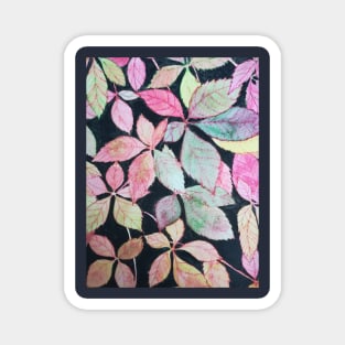 Autumn leaves watercolor painting Magnet