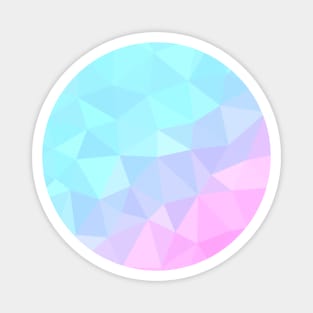 Light Pastel Blue and Pink Abstract Geometric Circle Magnet