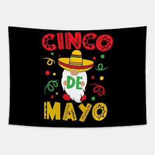Cinco De Mayo Mexican Gnome Wearing Sombrero Tapestry