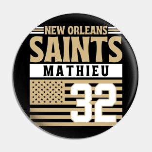 New Orleans Saints Mathieu 32 American Flag Football Pin