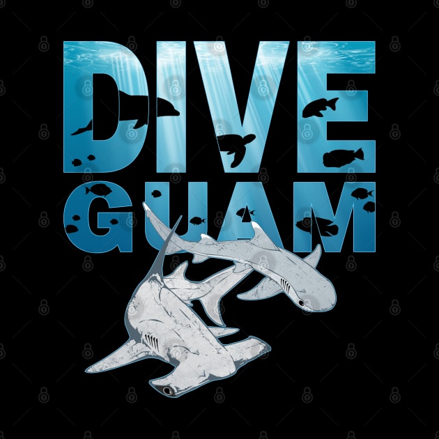 Guam Hammerhead Shark and Whitetip Shark by NicGrayTees