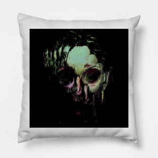 FALLEN Horror Decayed Glitch Art Woman Pillow