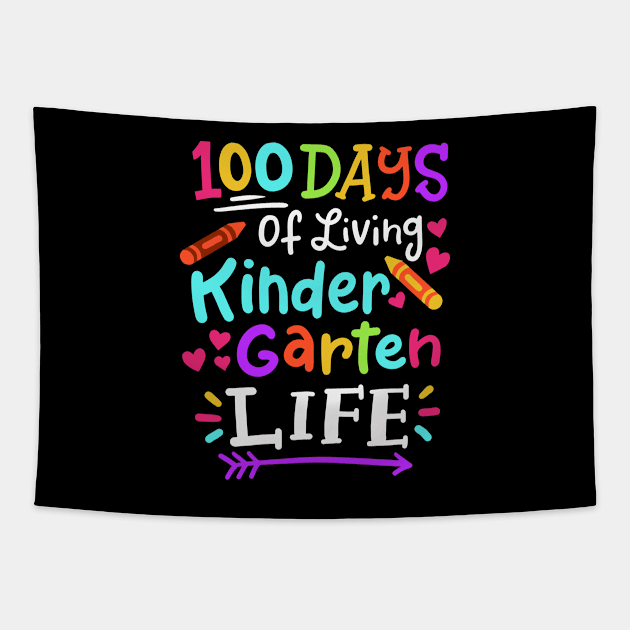 100 Days of School Kindergarten Tapestry by KAWAIITEE