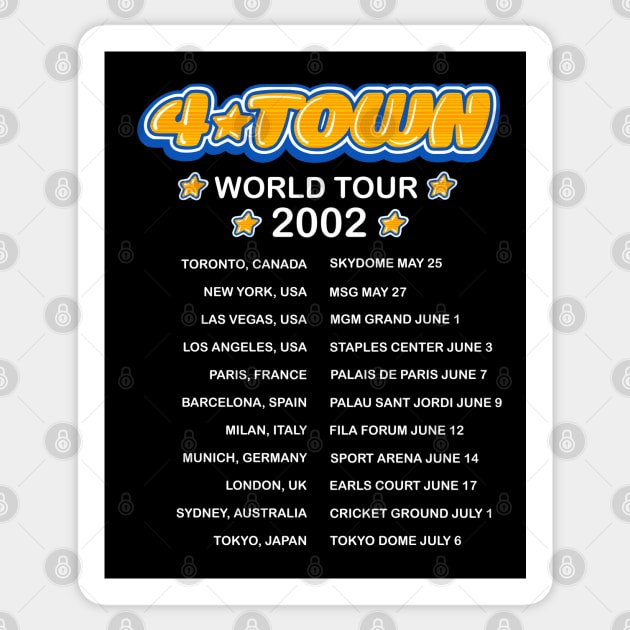 4Town world tour dates 2002 concert tee