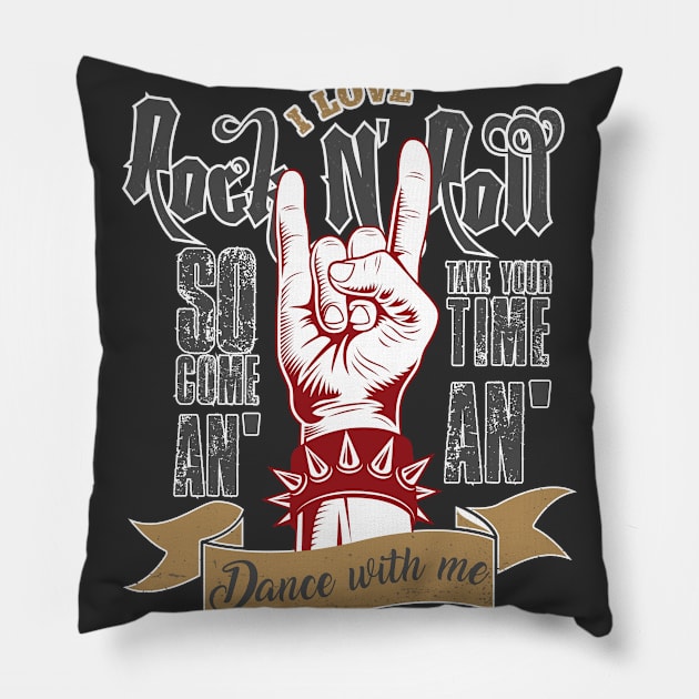 I love Rock N' Roll Pillow by CarmenRosso2209