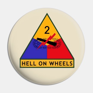 2nd Armored Division - Hell on Wheels Patch Pin