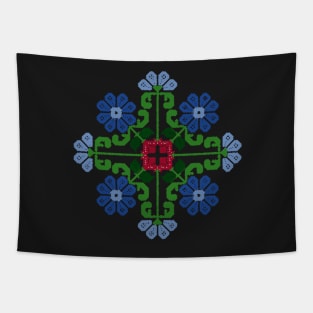 8 bit Flower traditional design pattern Tapestry