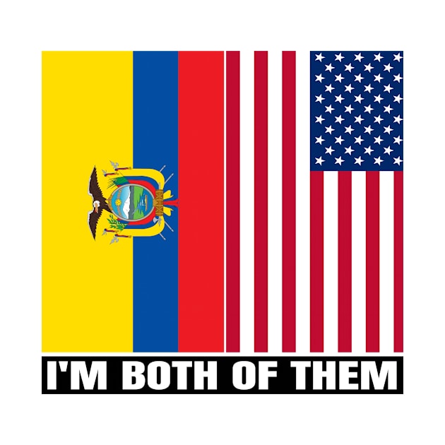 Half American Half Ecuadorian Heritage Ecuador Roots & USA DNA Family Flag Design by OriginalGiftsIdeas