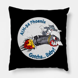 F-14 Tomcat - AIM-54 Phoenix Gotcha... Baby! Grunge Style Pillow