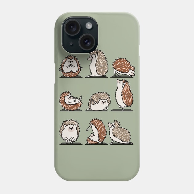 Hedgehog Yoga Phone Case by huebucket