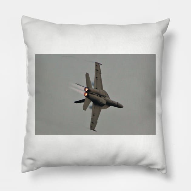 F/A-18 Super Hornet Afterburner Dusk Pillow by acefox1