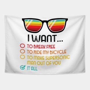 Funny Music lover Gift Bicycle I Want It All Tapestry