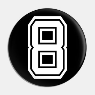 Numbers 8 for a sports team, group, or community Pin