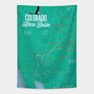 Colorado River Basin vintage map Tapestry