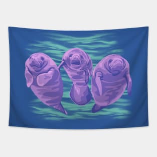 Purple Manatees Tapestry