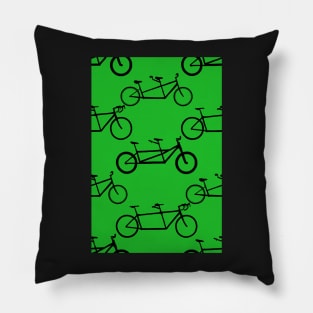 Tandem types pattern - black on green Pillow