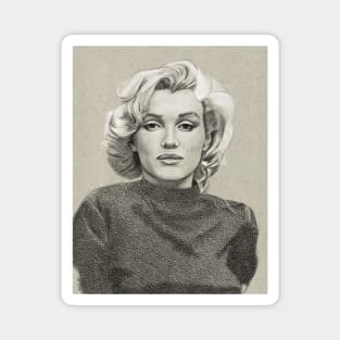 Marilyn Monroe Portrait Drawing Magnet