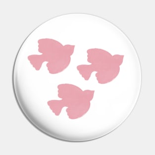 Painted birds - pink Pin