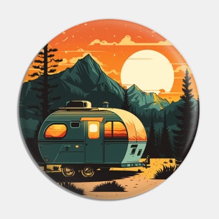 Camping Adventure Sunset, Camping Van Pin