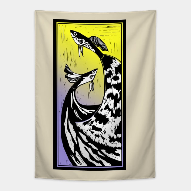 aquarium fish guppies Tapestry by VicaVeresk