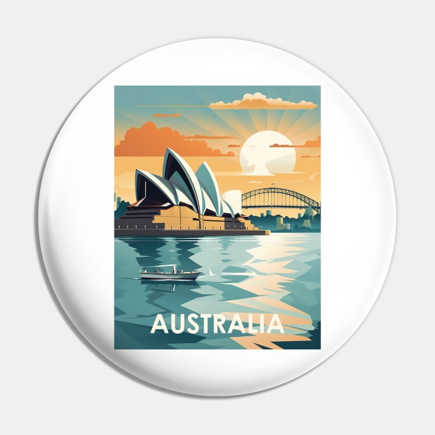 AUSTRALIA Art Pin by MarkedArtPrints