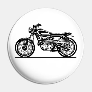 CL360 Scrambler Motorcycle Sketch Art Pin