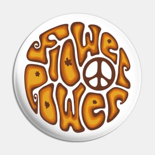 Flower Power Word Art Pin