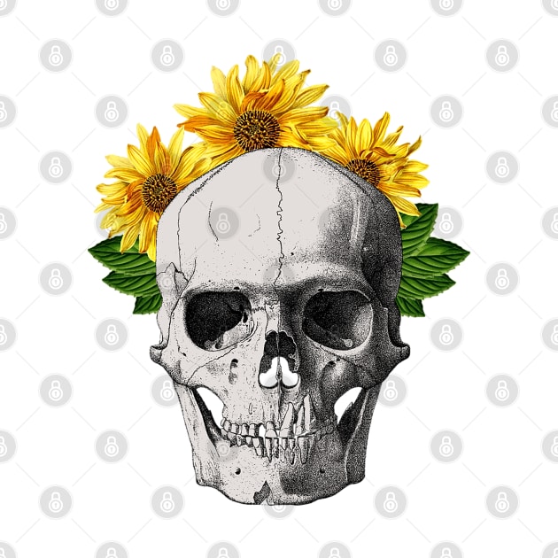 Sunflower Skull by Christyn Evans