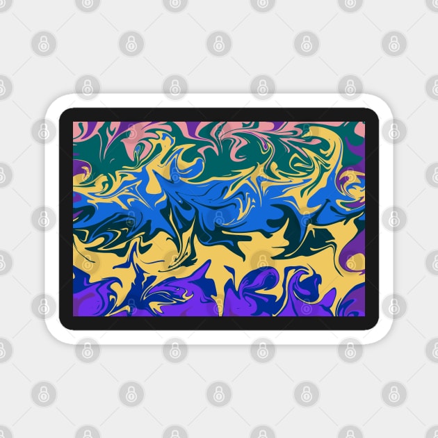 Hurricane, color storm in blue, purple and yellow Magnet by KINKDesign