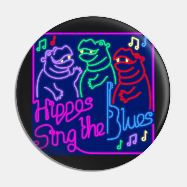 Hippos Sing the Blues Pin by Hippopottermiss