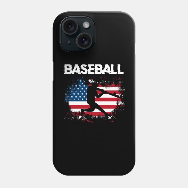 American Flag Baseball Team Gift for Men Boys Girls Women Phone Case by Rochelle Lee Elliott