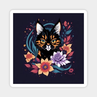 Floral Cat Magnet