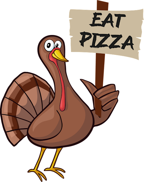 Thanksgiving Turkey Eat Pizza Kids T-Shirt by MZeeDesigns