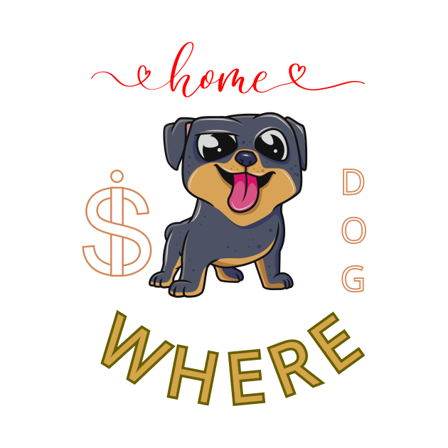 dog home is where by logo desang