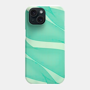 Abstract flowing ribbons in mint green Phone Case