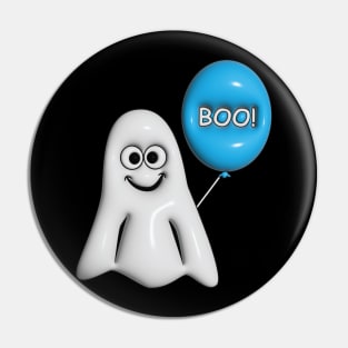 Boy Ghost with Blue Balloon Pin