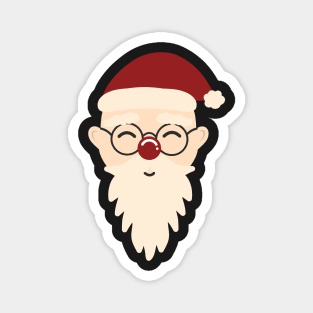 Cute Retro Santa Claus Pattern Simple Scandinavian Christmas Aesthetic Magnet