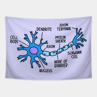 Hand Drawn Neuron Diagram Tapestry