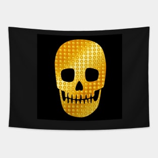 Golden skull-Black Tapestry