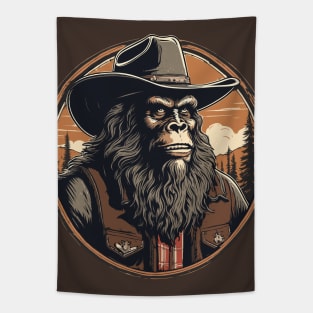 Bigfoot Cowboy Sasquatch Tapestry