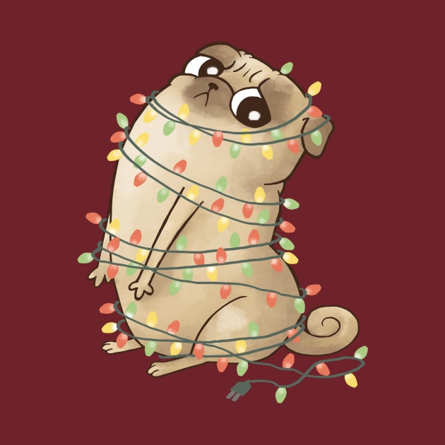 Merry & Bright Pug by BunnyBomb