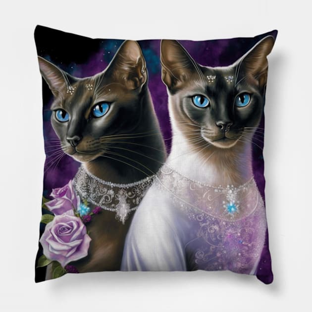 Abyssinian Pair Pillow by Enchanted Reverie