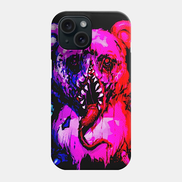 demonic bear color neon Phone Case by GAlexV