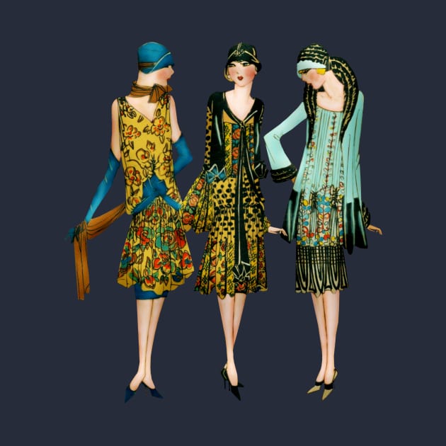 Vintage 1920s Art Nouveau Ladies by AlondraHanley