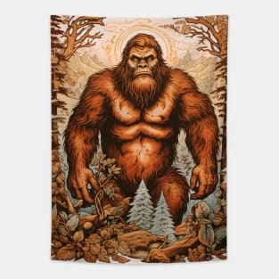 Vintage Retro Bigfoot Design Tapestry