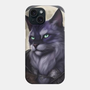 fantasy cat knight purple Phone Case