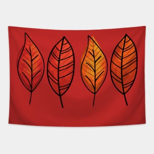 Watercolor Fall Leaves Tapestry