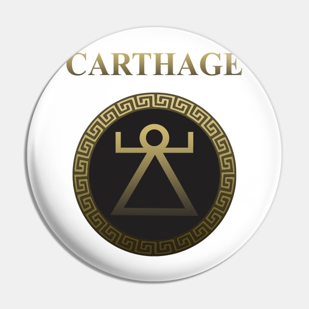 Ancient Carthage Sacred Band Shield Pin by AgemaApparel