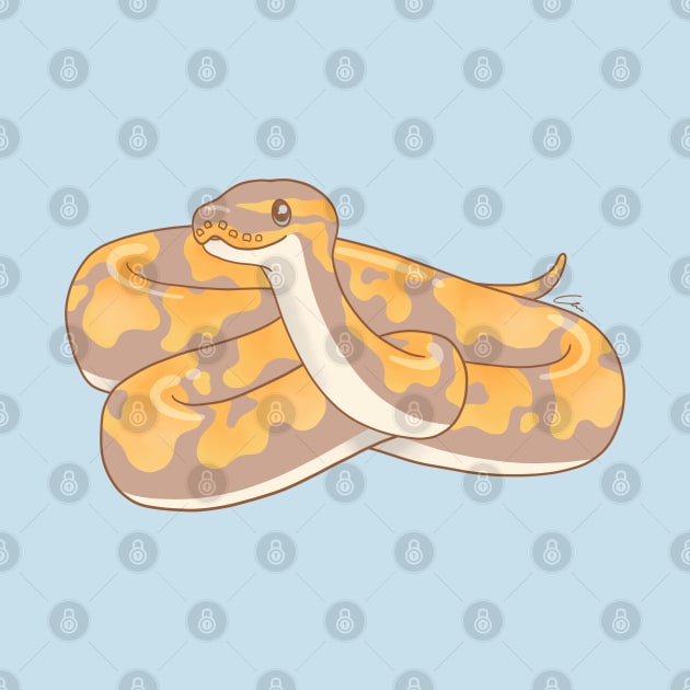 Banana Ball Python Digital Illustration by anacecilia